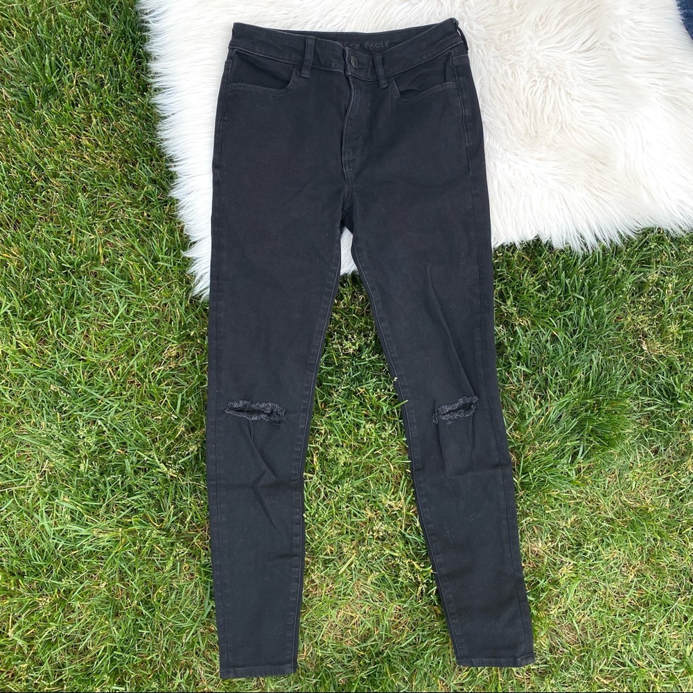 American Eagle black hi rise jeggings 4 long